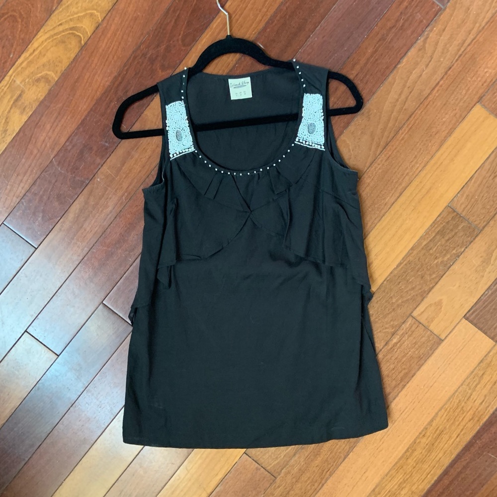 Island Shop beaded linen tank